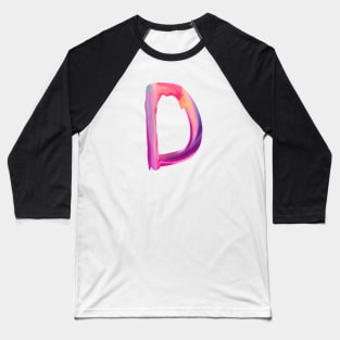 Letter D In Vibrant Watercolor Baseball T-Shirt